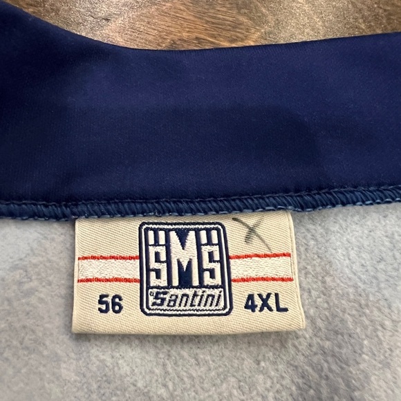 SMS Santini Mens Blue White Full Zip Cycling Jersey Size 4XL 56. - Picture 6 of 10